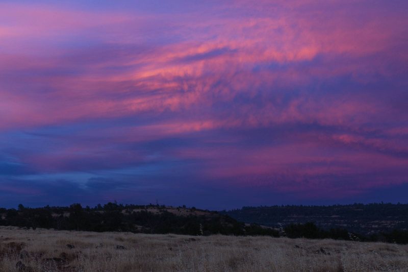 Looking east at sunset in Upper Bidwell Park