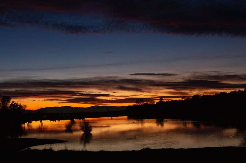 Sunset reflections from Horseshoe Lake